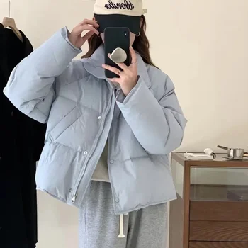 Le pamut kabát női rövid 2023 téli koreai verzió egyszínű divatos kenyér kabát, meleg kabát pamut kabát trend