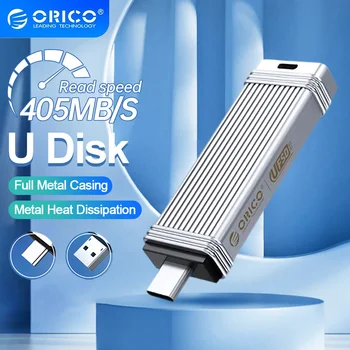 ORICO UFSD Fém Flash USB Flash Meghajtó 405MB/S 512 gb-os Pen Drive, 256 gb-os 128 GB 64 gb-os USB Stick Típus C Pendrives Memory Stick U Lemez